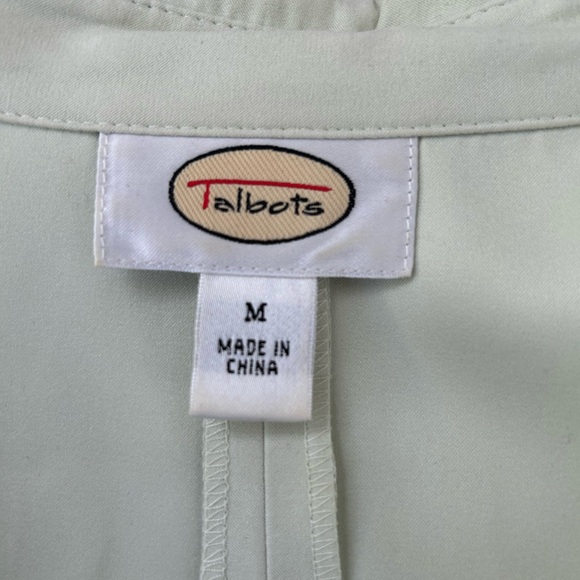 Talbots Apple Green Snap Button Up Blouse - Picture 4 of 6